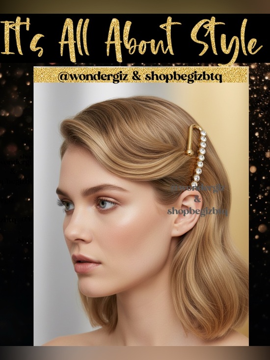 NWT Authentic Demarson Women\'s 12k Gold Plated Maia Crystal Hair Clip main image 5